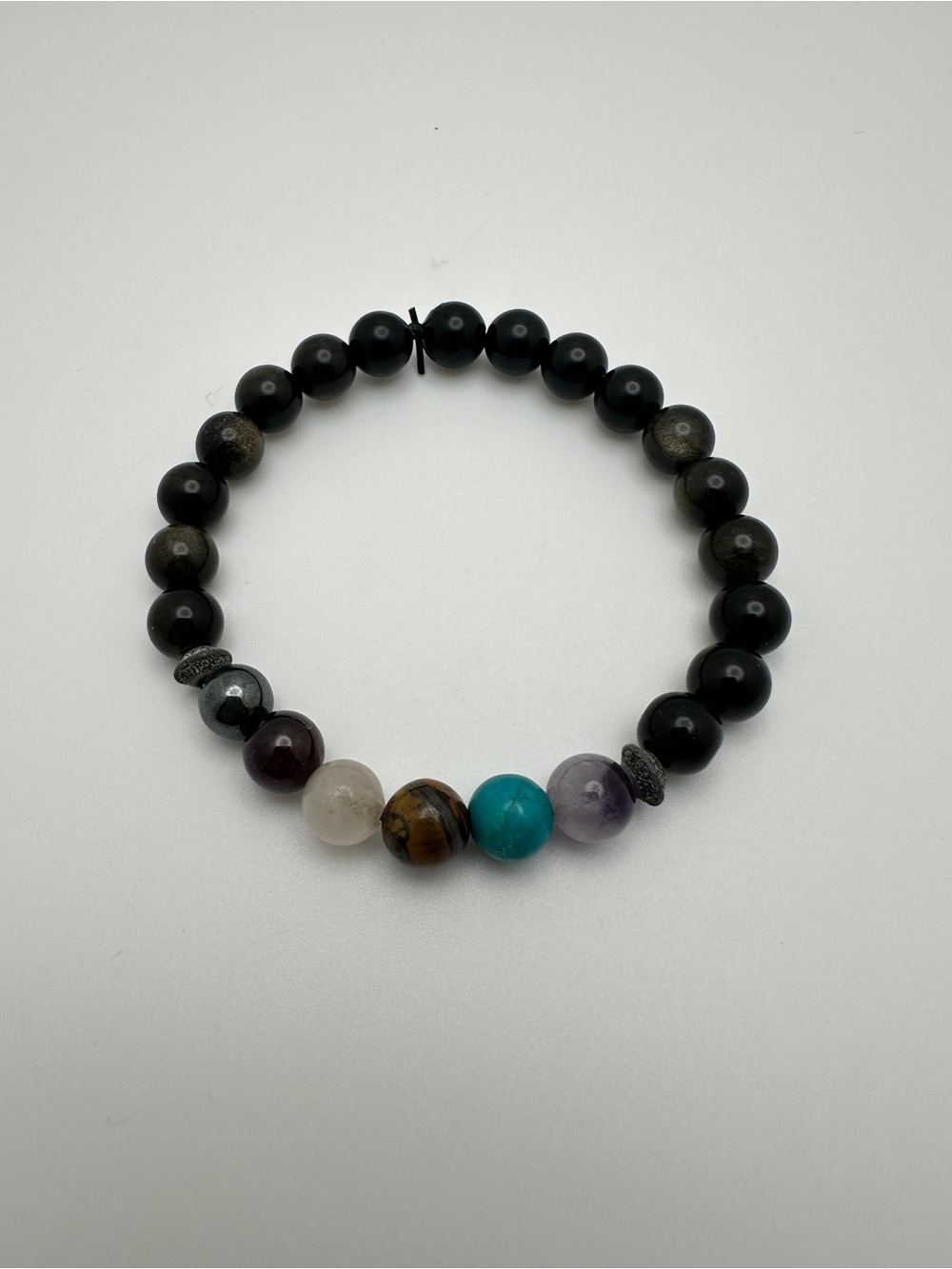 Multi-Gem Beaded Bracelet in Black and Accent Colors